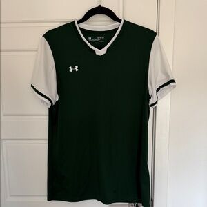 NWOT Under Armour Men's Deep Green & White Short Sleeve Performance Jersey